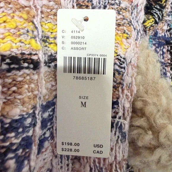 Anthropologie faux shearling-trimmed cropped sweater coat. - Picture 8 of 10